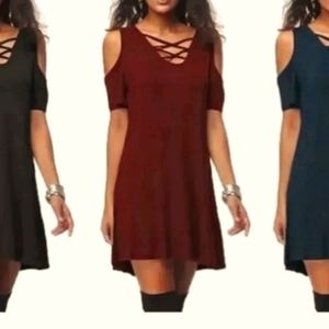 Criss Cross Neckline mini dress